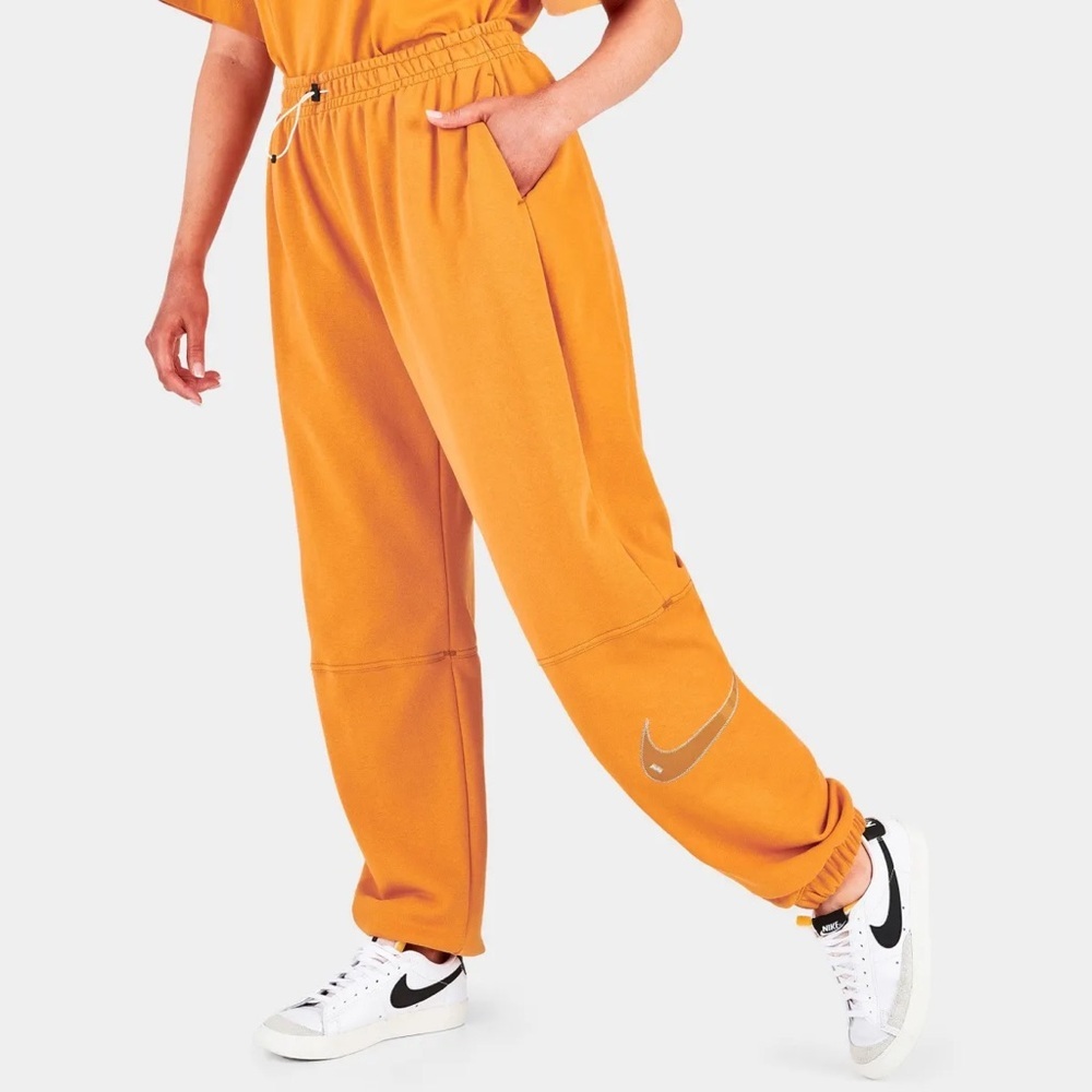 Nike Orange Track Pants with Swoosh